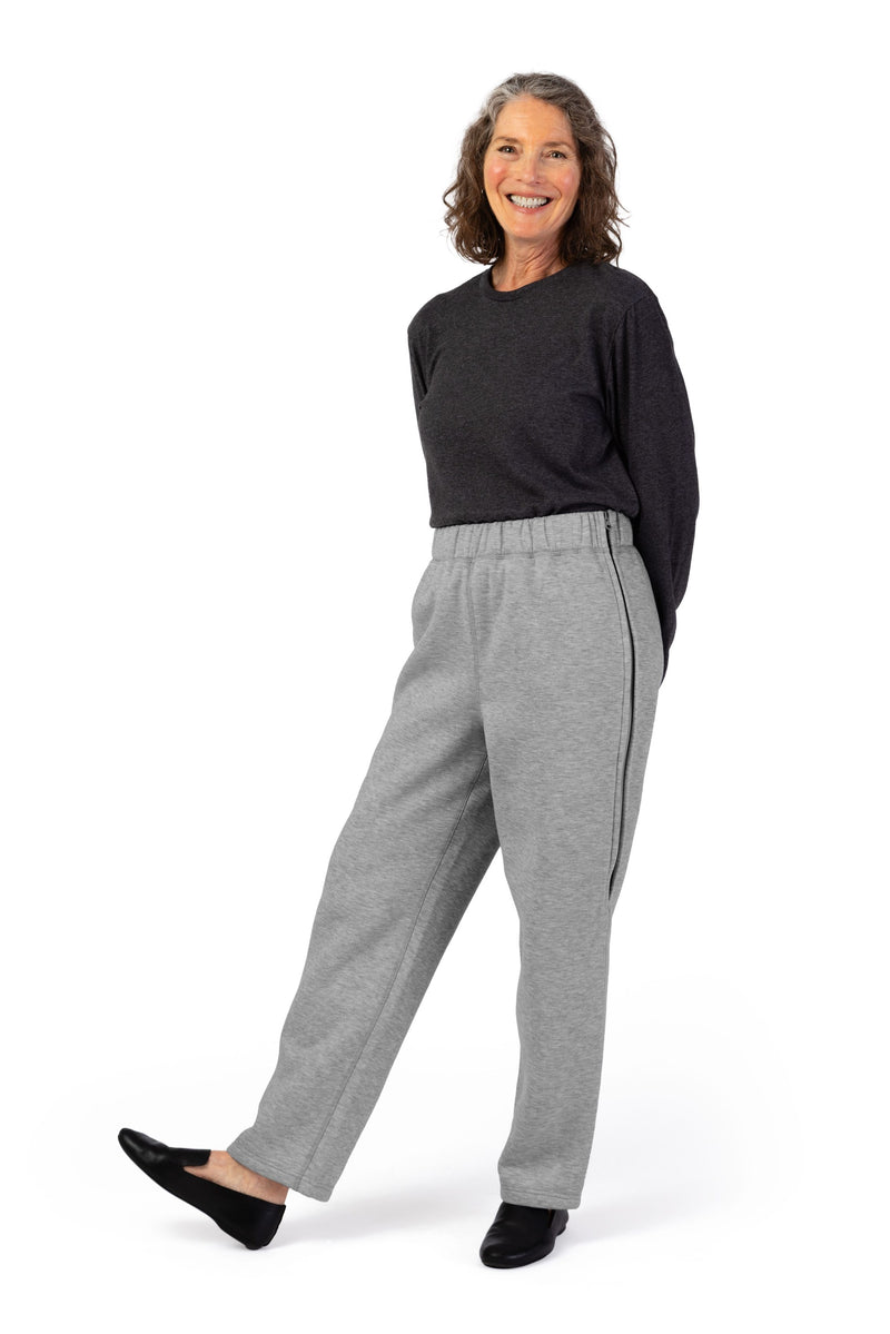 Women's Side Zip Fleece Pants by Buck & Buck in Gray, and available in different sizes. This bottoms item is part of our trousers collection.