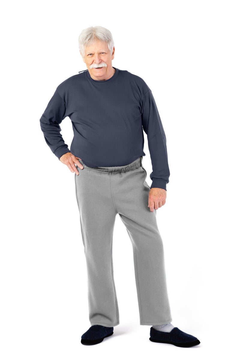 Men's Side Zip Fleece Pants by Buck & Buck in Gray, and available in different sizes. This bottoms item is part of our trousers collection.