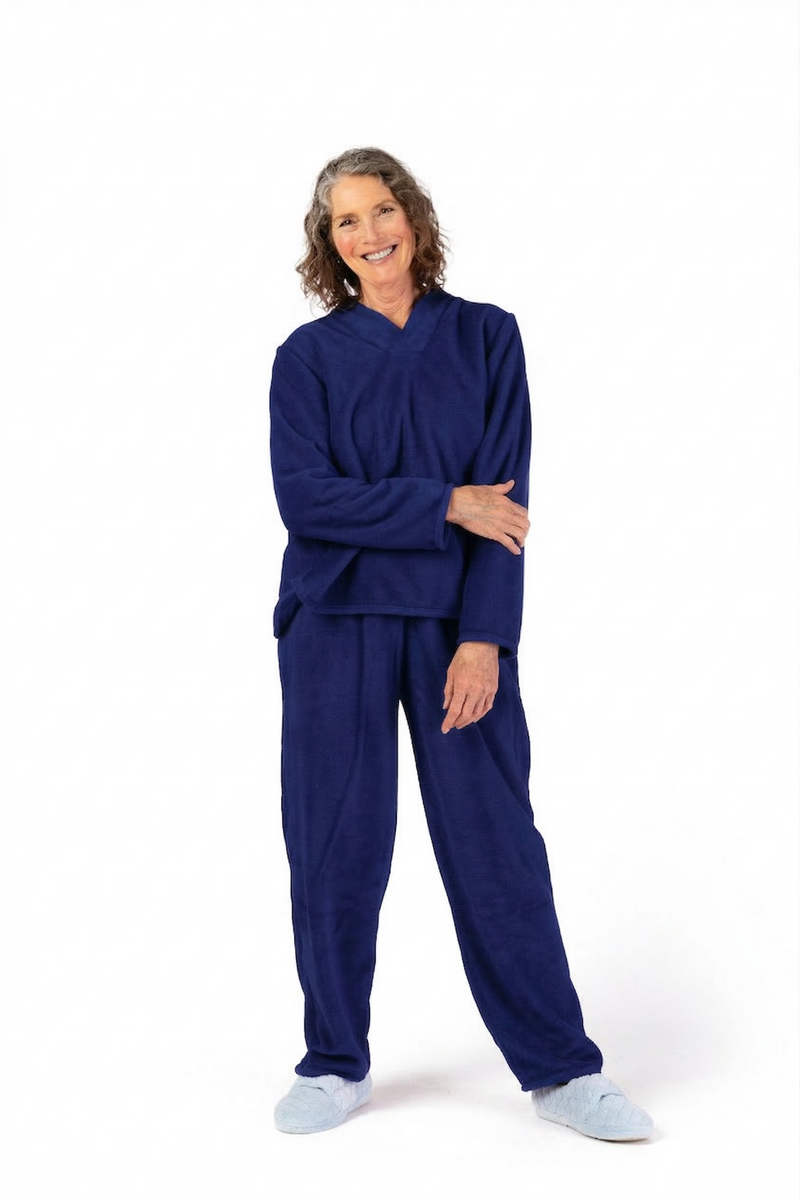 V-Neck So-Soft Wrap Back Top for women by Buck & Buck in navy and available in different sizes. This tops item is part of our clothing tops collection.