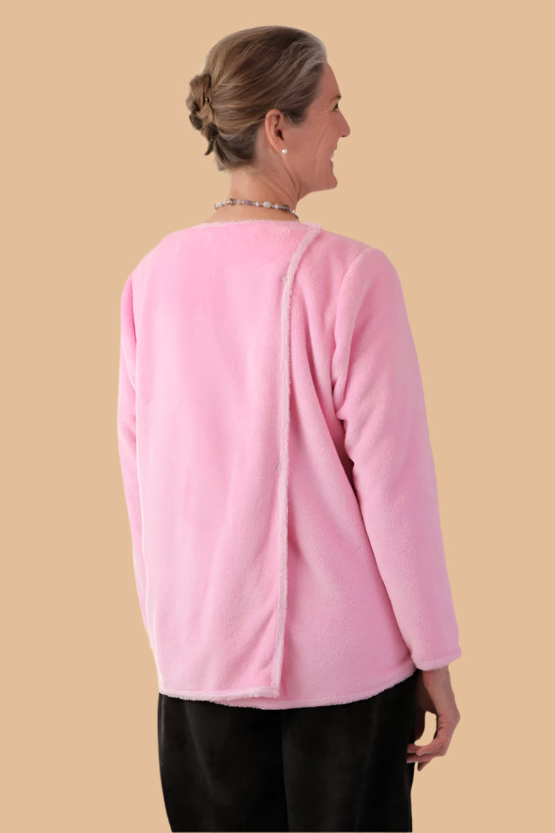 Pocketed So-Soft Wrap Back Top for women by Buck & Buck in Pink, and available in different sizes. This tops item is part of our tunics collection.