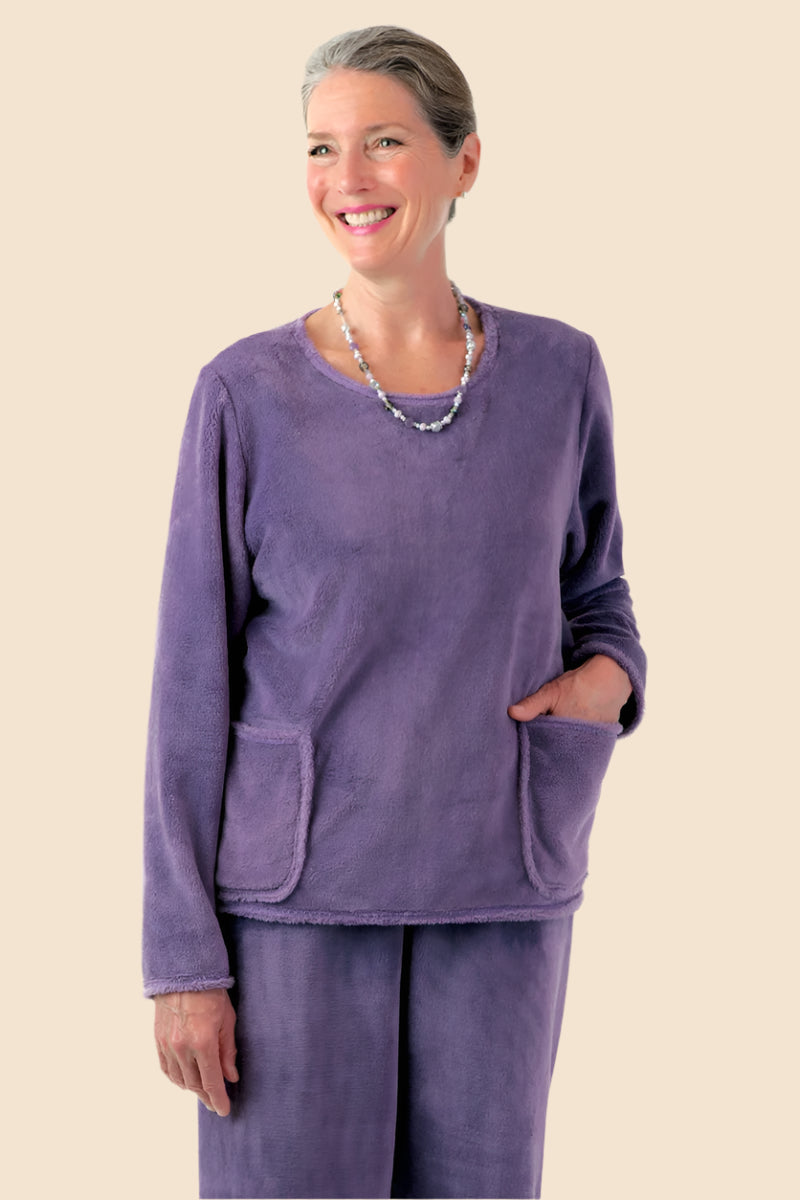 Pocketed So-Soft Wrap Back Top for women by Buck & Buck, and available in different sizes. This tops item is part of our tunics collection.