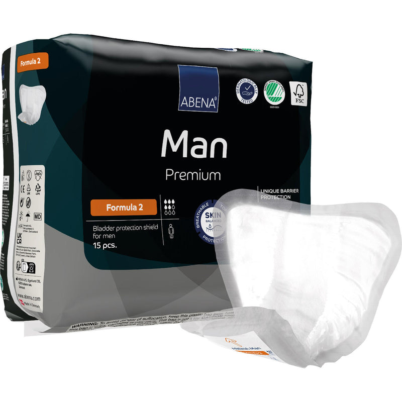 Abena Man Formula 2 Insert Pads for men by LL Medico, and available only in a one-size option. This undergarments item is part of our incontinence pads collection.