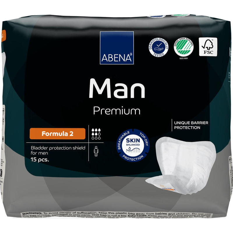 Abena Man Formula 2 Insert Pads for men by LL Medico, and available only in a one-size option. This undergarments item is part of our incontinence pads collection.