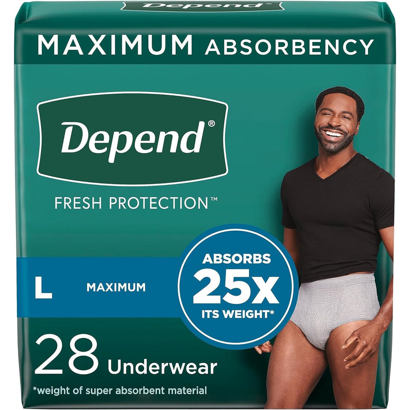 Depend Fresh Protection Underwear for Men by LL Medico, and available only in a one-size option. This undergarments item is part of our adult diapers collection.