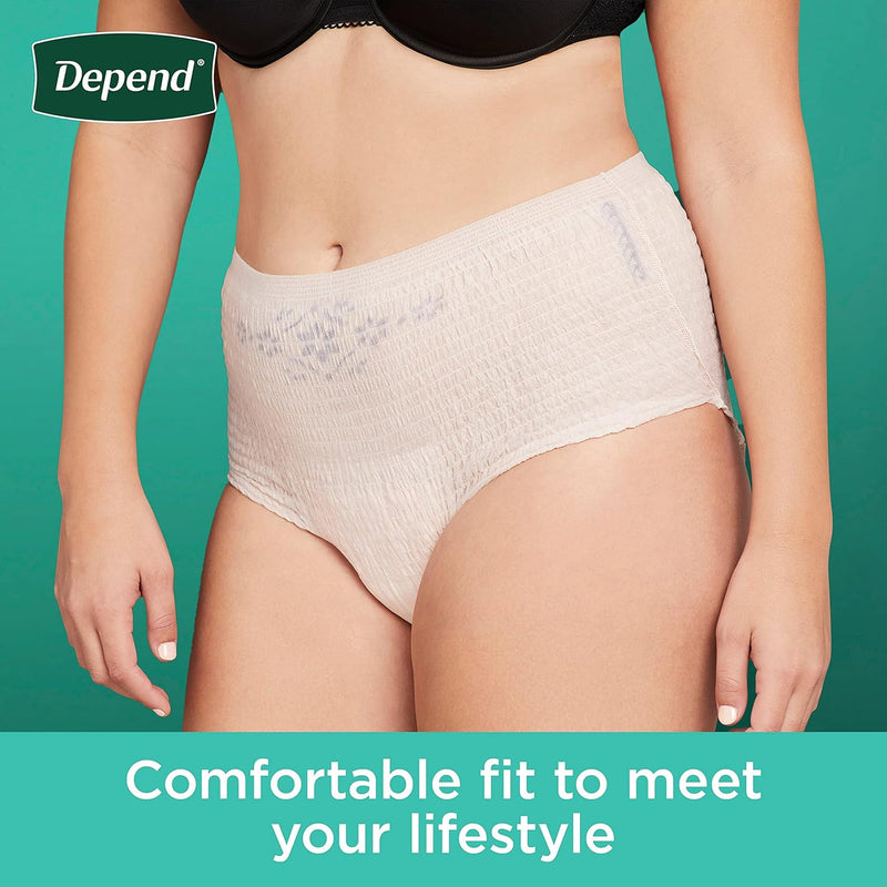 Depend Fresh Protection Underwear for Women by LL Medico, and available only in a one-size option. This undergarments item is part of our adult diapers collection.