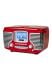 Crosley Retro AM/FM Dual Alarm Clock Radio with CD Player and Bluetooth-Red