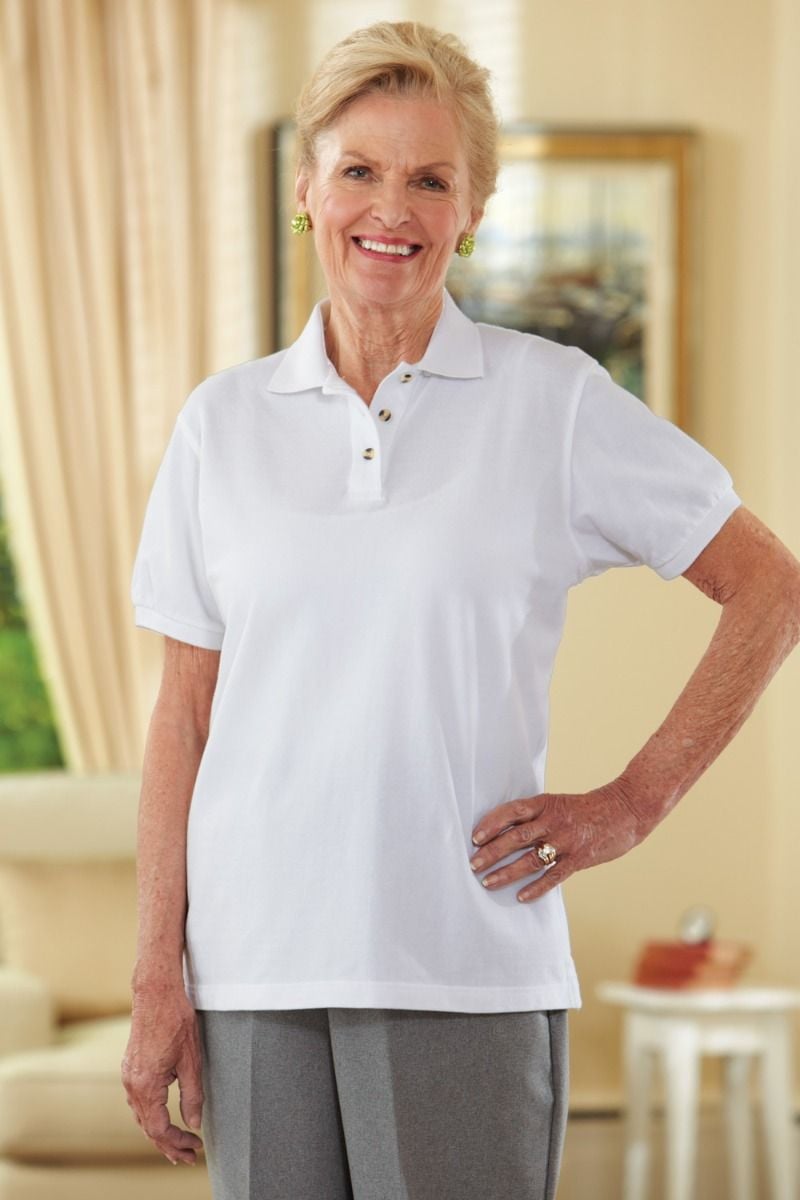 Women's Polo Shirt with Snap-Back Alteration (S-4X)
