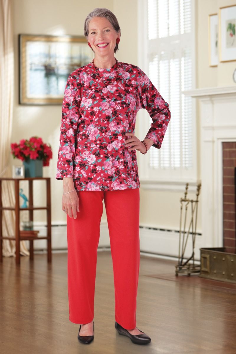 Long Sleeve Mixed Knit Set Adaptive Clothing for Seniors, Disabled &  Elderly Care