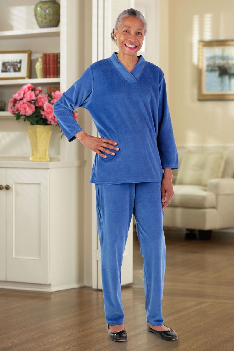 Adaptive Velour Pant Set Adaptive Clothing for Seniors, Disabled