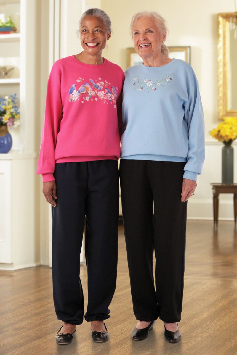 Two-Tone Printed Sweat Set Adaptive Clothing for Seniors, Disabled