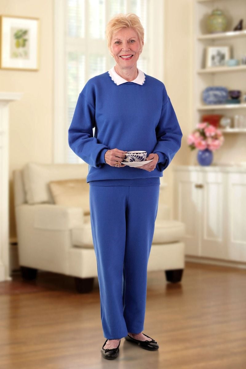 Women's Basic Sweatsuit with Collar (S-2X) Adaptive Clothing for Seniors,  Disabled & Elderly Care