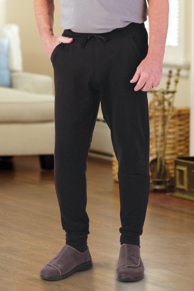 Men's Lighter Weight Fleece Joggers Adaptive Clothing for Seniors, Disabled  & Elderly Care