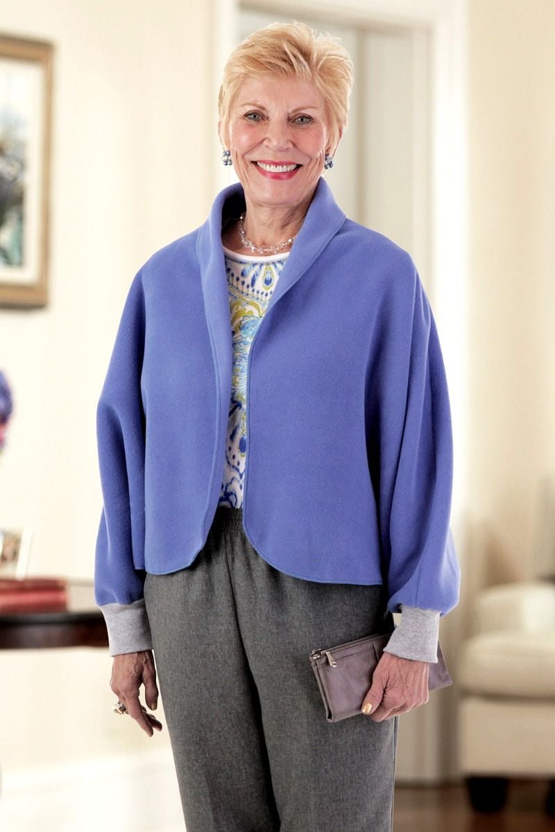 Cozy Fleece Shawl with Sleeves Adaptive Clothing for Seniors