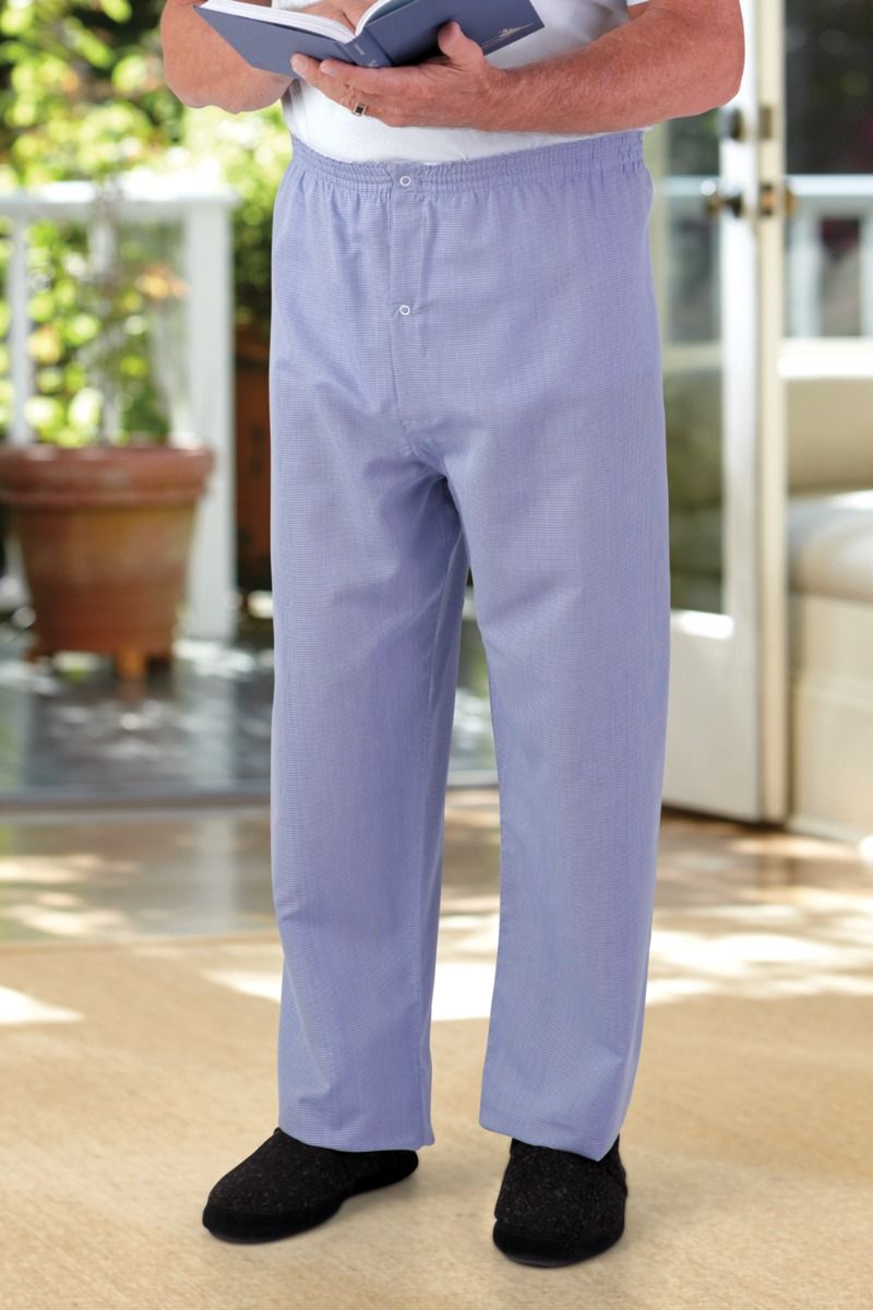 Men's Cotton/Poly PJ Bottoms Adaptive Clothing for Seniors, Disabled &  Elderly Care