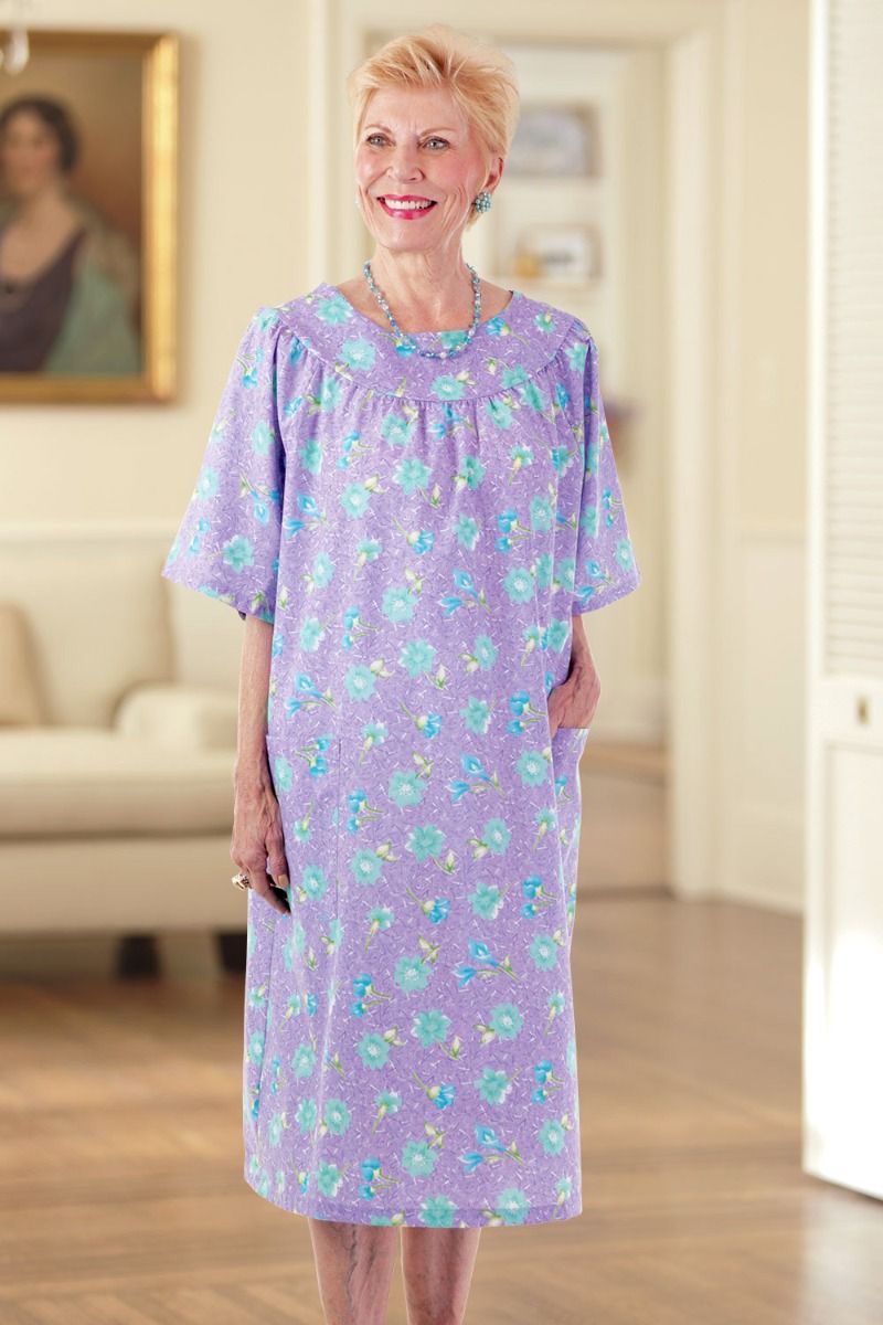 Round Neck Snap Back Muu Muu Adaptive Clothing for Seniors, Disabled &  Elderly Care