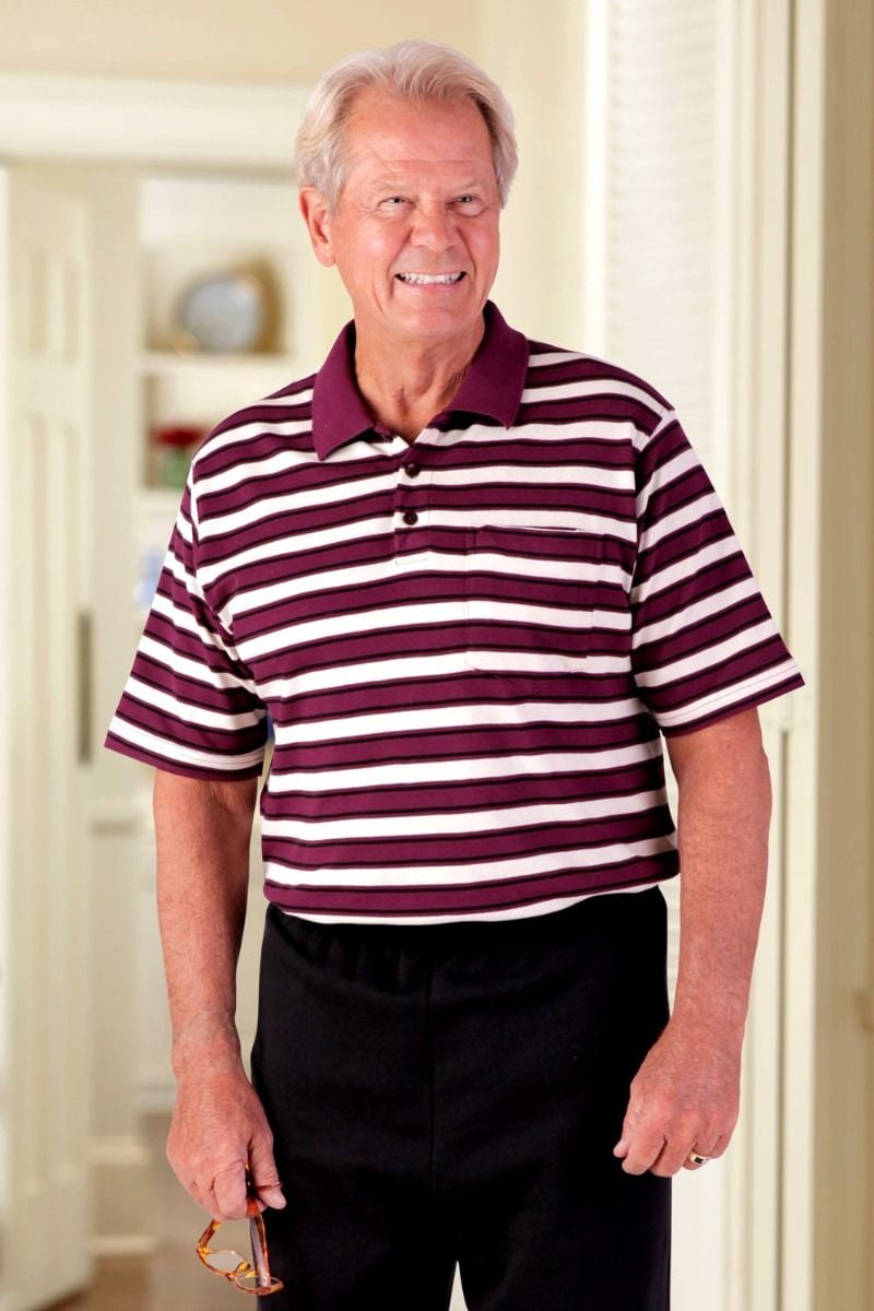 Texture Polo Shirt for Men Casual Short Sleeve Knit Shirt