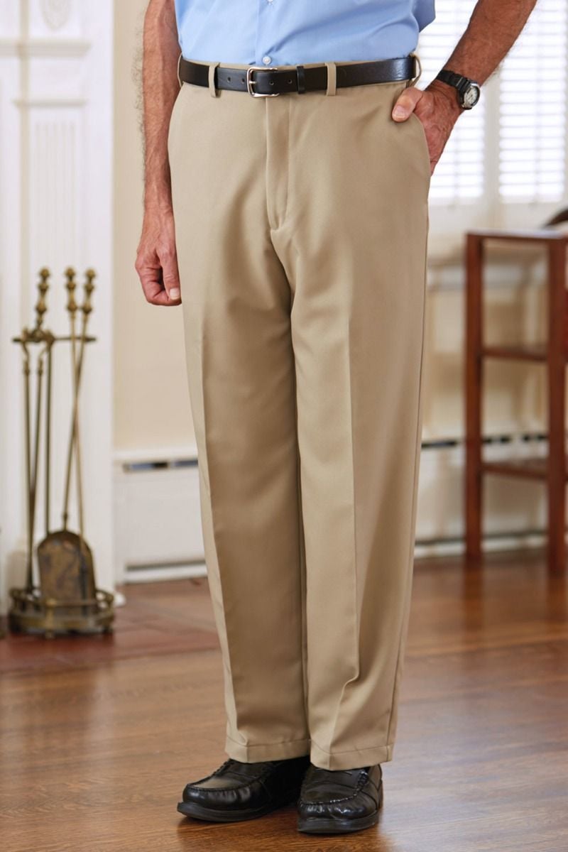 Men's Polyester Dress Slacks VELCRO® Brand fasteners Fly Adaptive