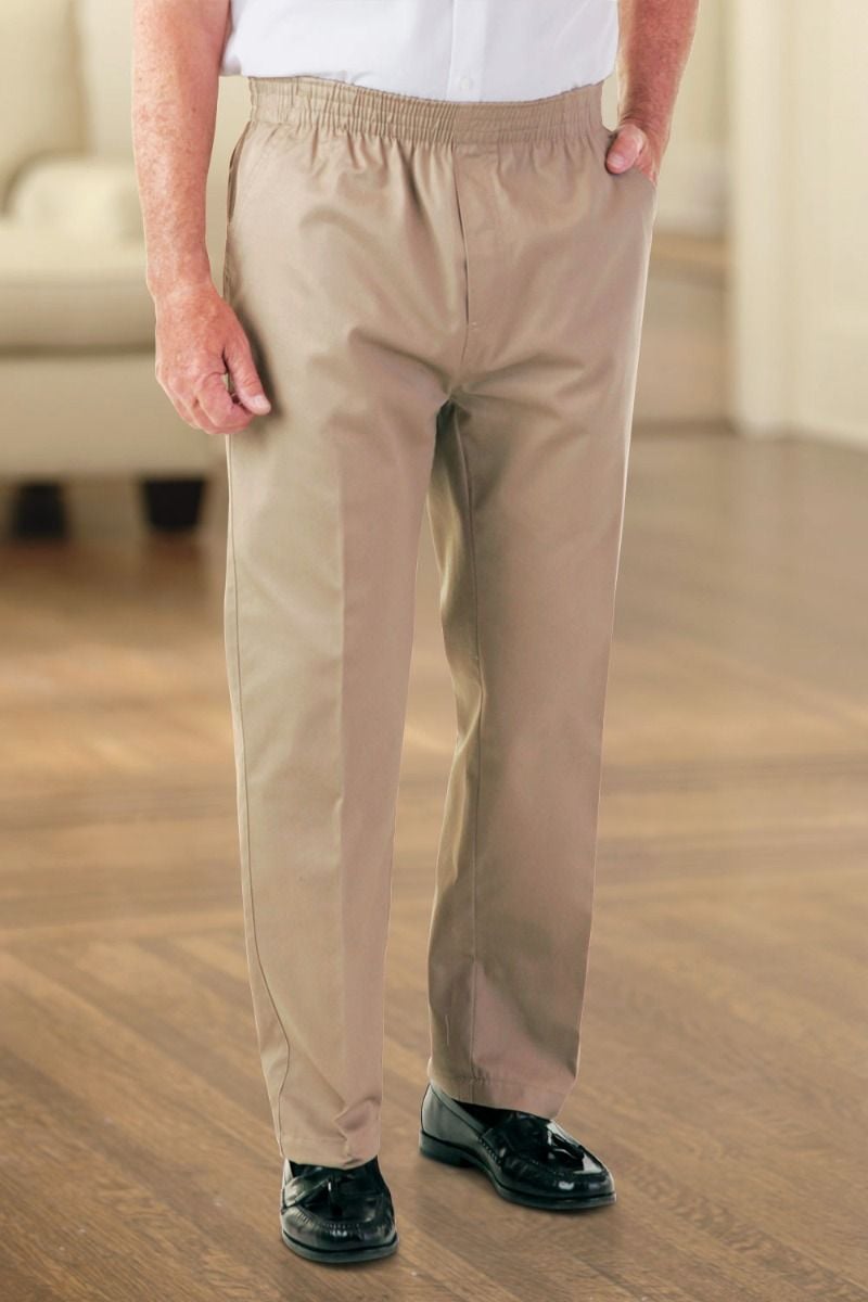 mens elastic waist dress pants