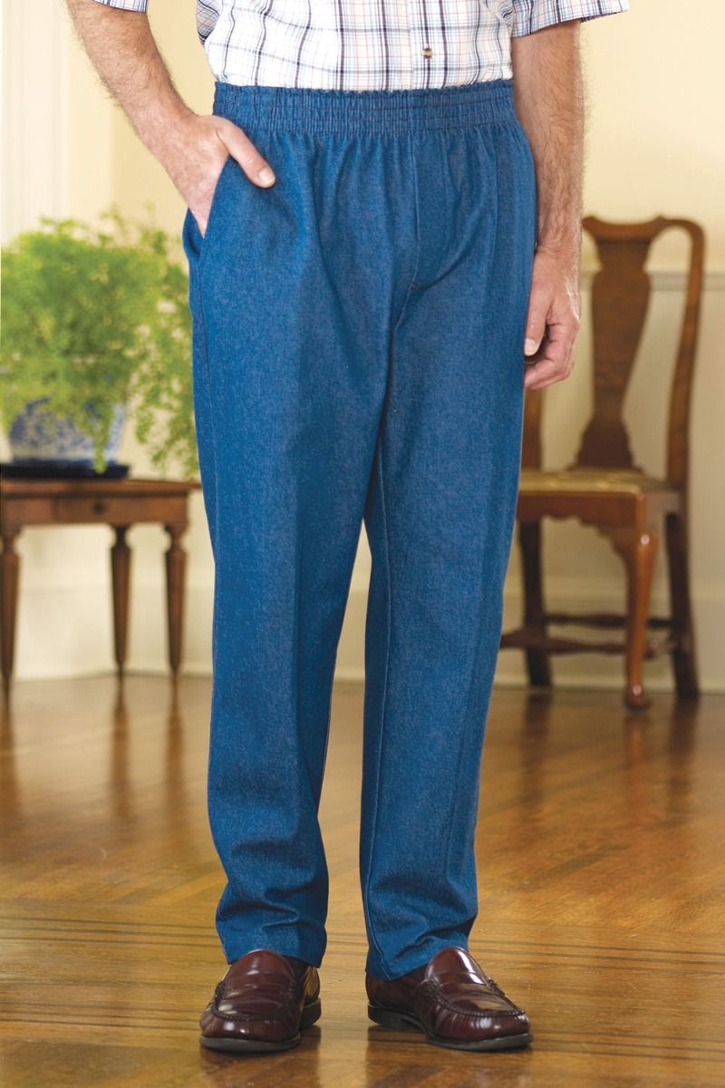 Men's Denim Putter Pants (M-XL) Adaptive Clothing for Seniors, Disabled &  Elderly Care