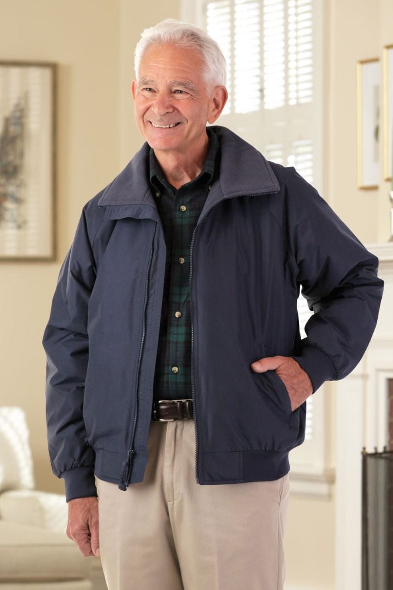 Men's Fleece Lined Jacket Adaptive Clothing for Seniors, Disabled