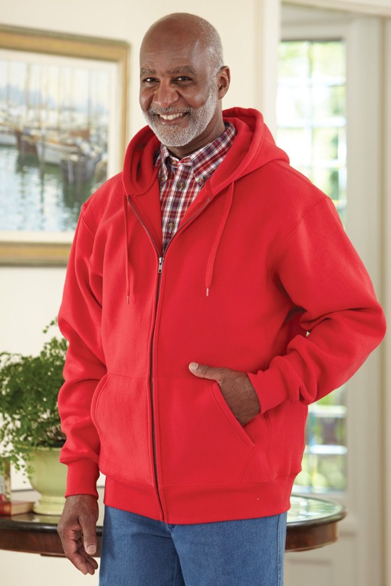 Men's Zip-Front Hoodie-Heavy Weight Adaptive Clothing for Seniors, Disabled  & Elderly Care