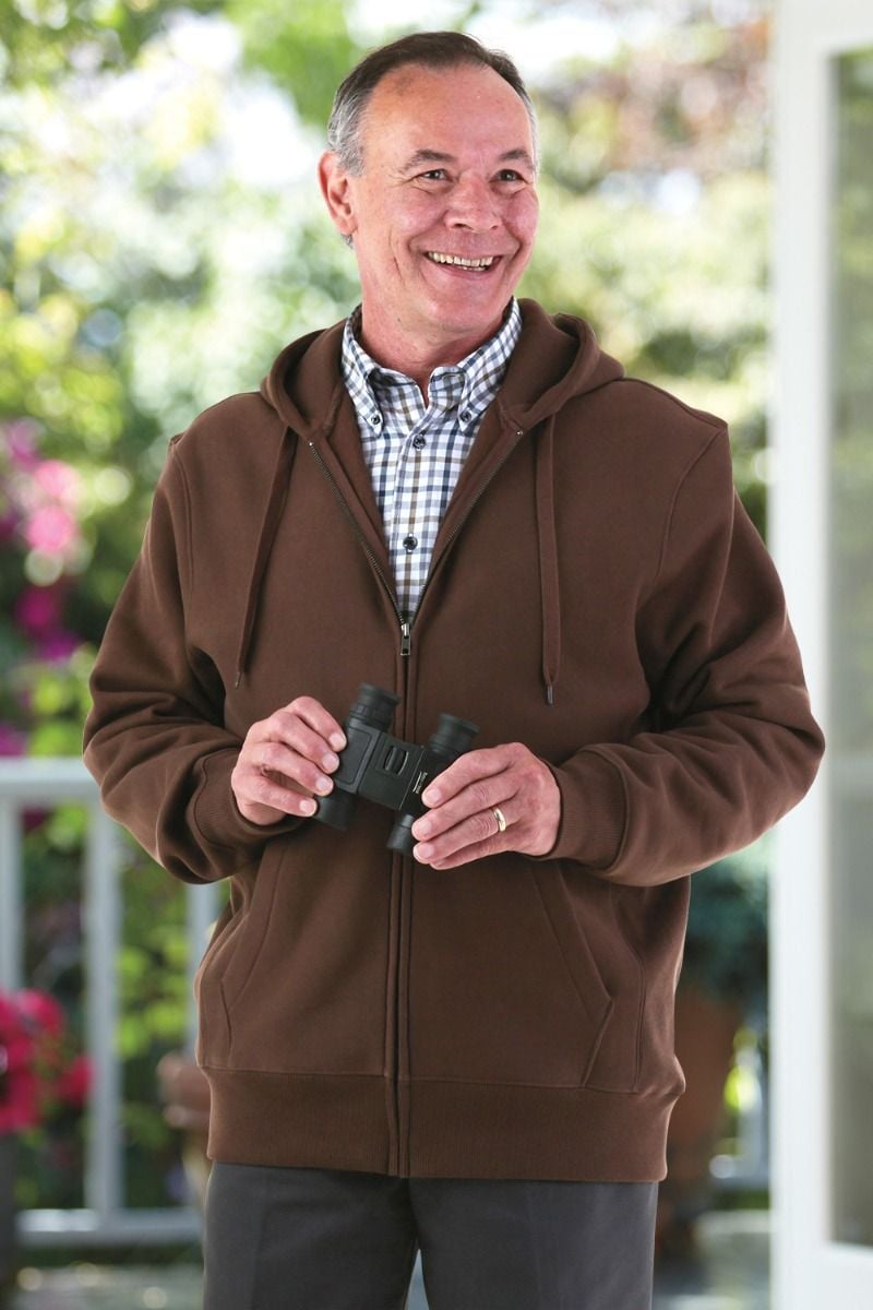 Men's Zip-Front Hoodie-Heavy Weight Adaptive Clothing for Seniors