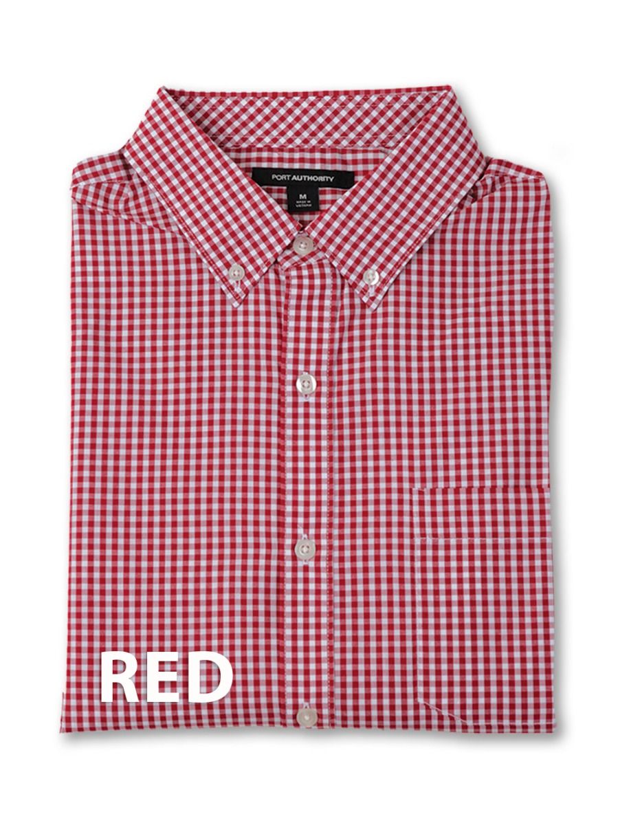 Long Sleeve Gingham Check Button Front Shirt