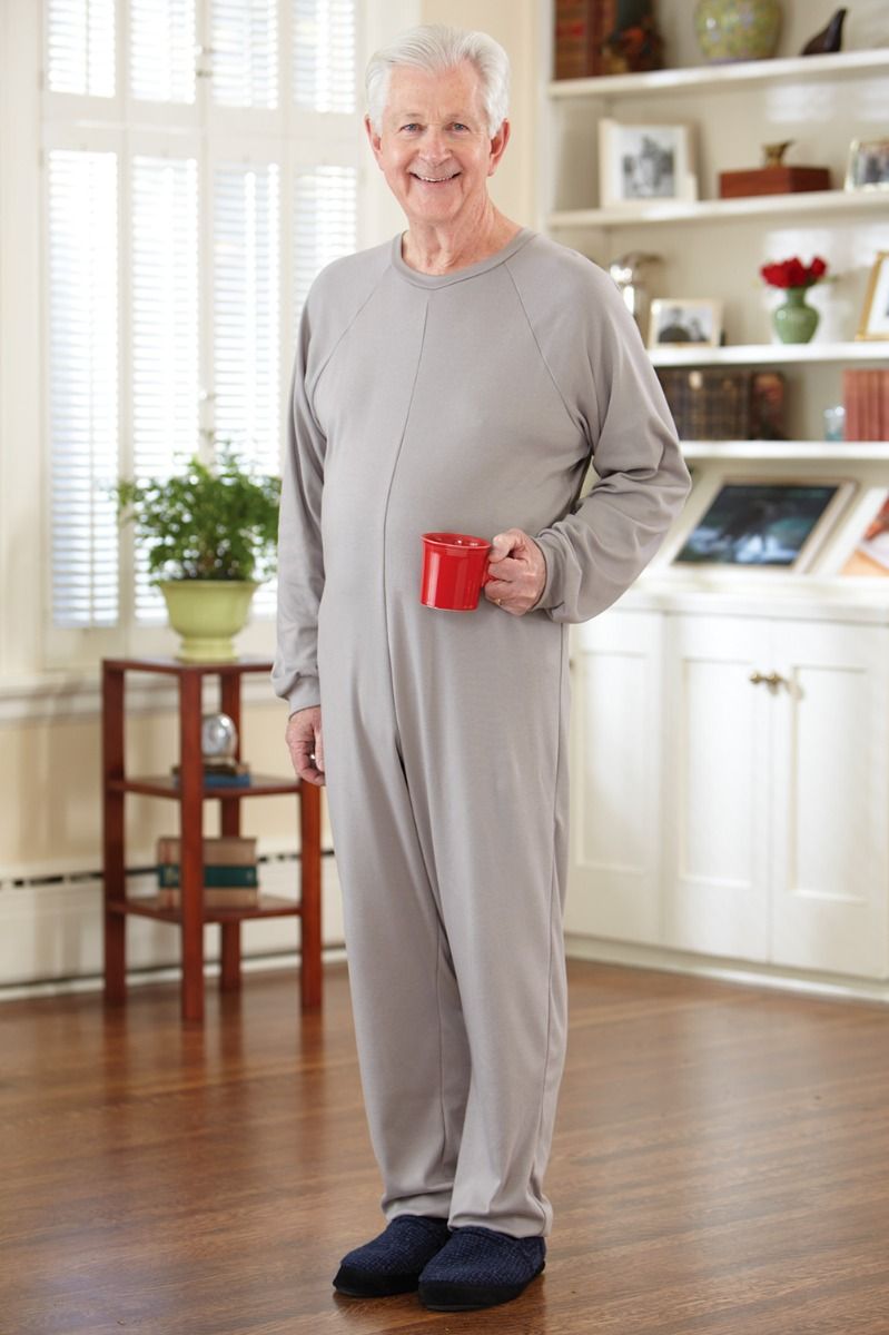 Men's Back-Zip Sleeper Suit Adaptive Clothing for Seniors