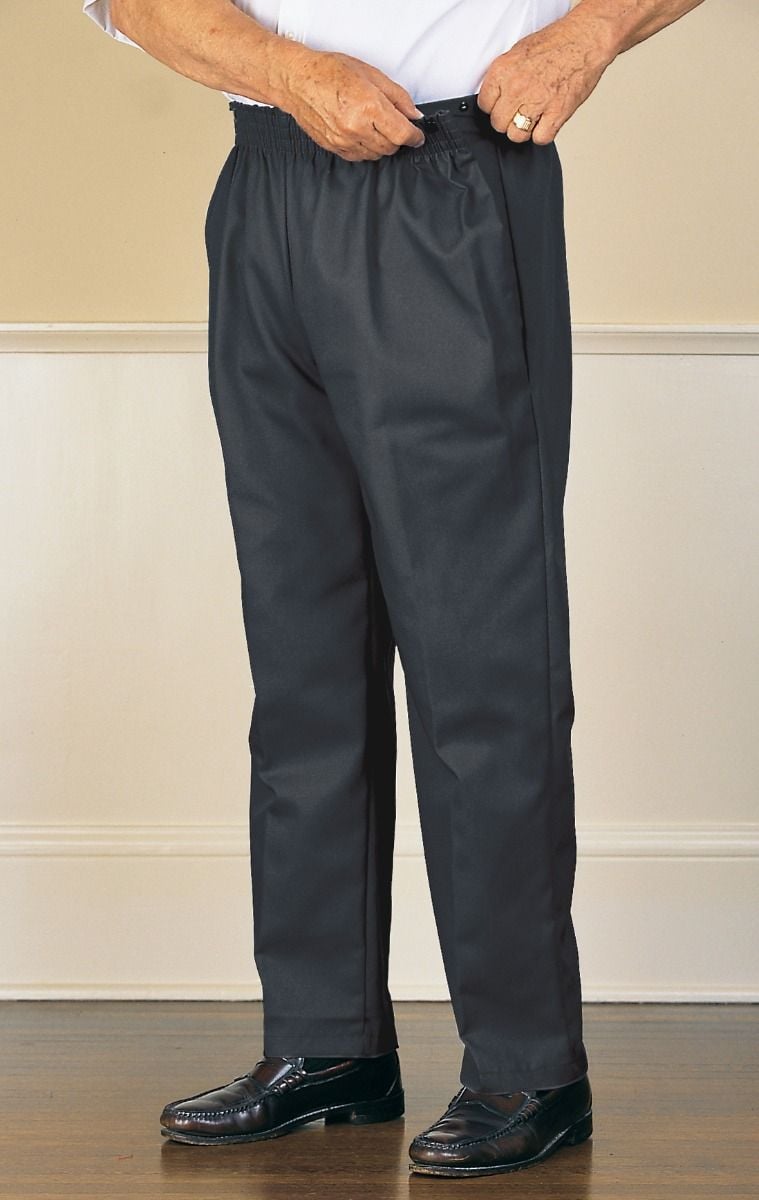 Men's Twill Side-Snap Pants Adaptive Clothing for Seniors