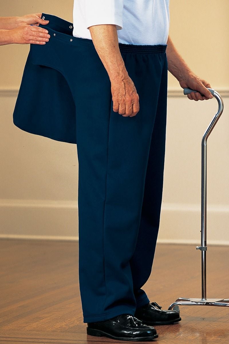Men's Fleece Back-Flap Pants Adaptive Clothing for Seniors, Disabled &  Elderly Care