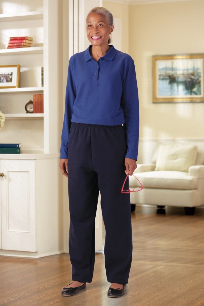 Women's Long Sleeve Polo Shirt Adaptive Clothing for Seniors, Disabled &  Elderly Care