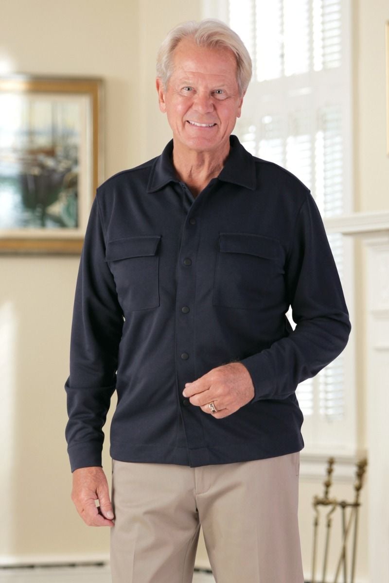 Snap Front Shirt with 2 Pockets Adaptive Clothing for Seniors