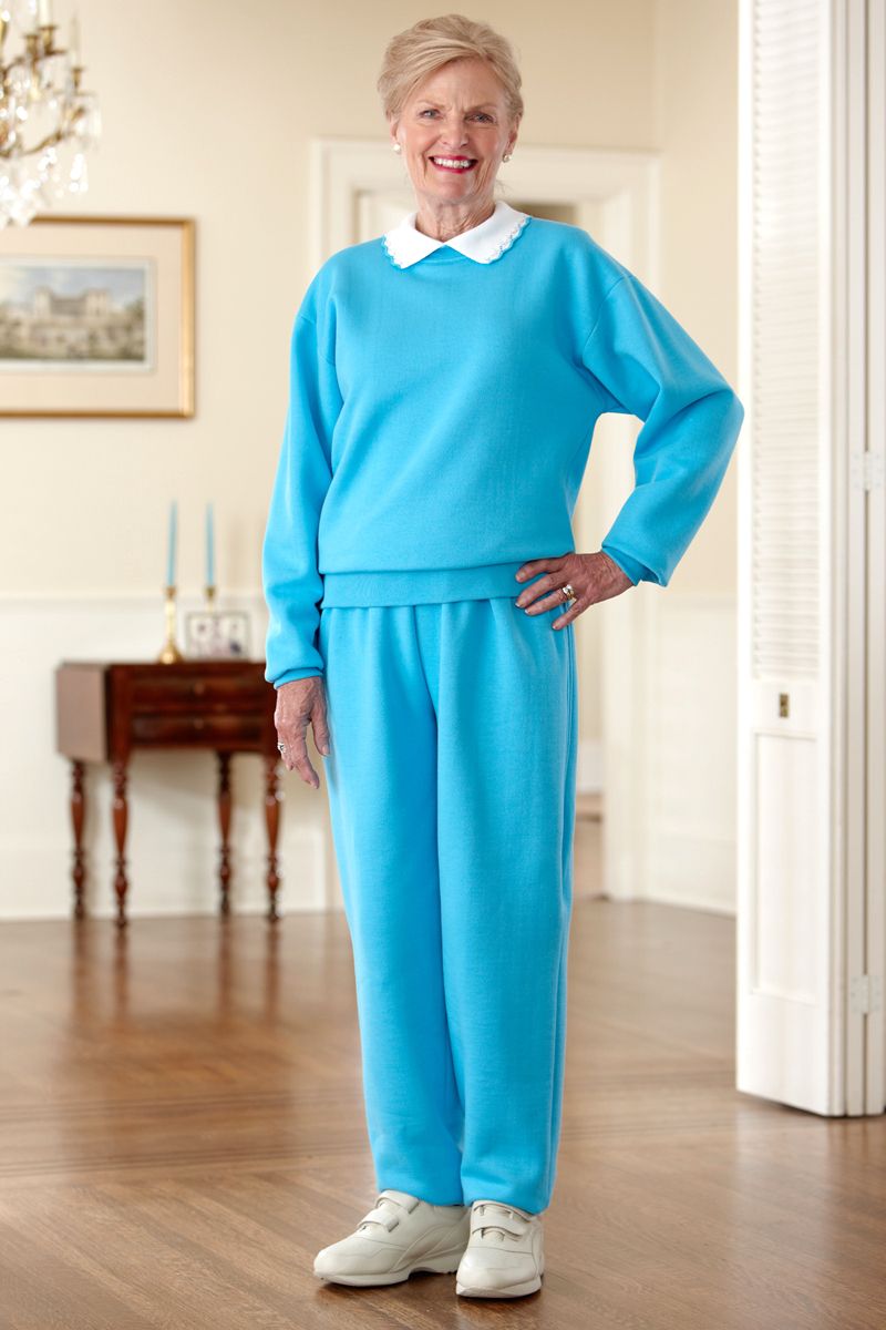 Women's Basic Adaptive Sweatsuit with Collar Adaptive Clothing for Seniors,  Disabled & Elderly Care