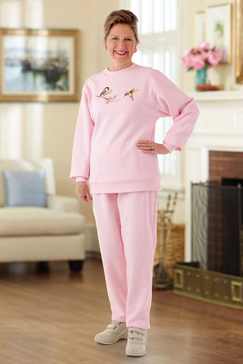 Women's Printed Adaptive Sweatsuit Adaptive Clothing for Seniors, Disabled  & Elderly Care