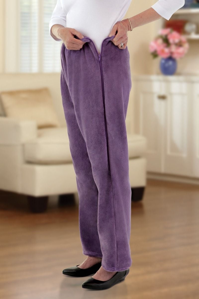 So-Soft Side Zip Pants Adaptive Clothing for Seniors, Disabled