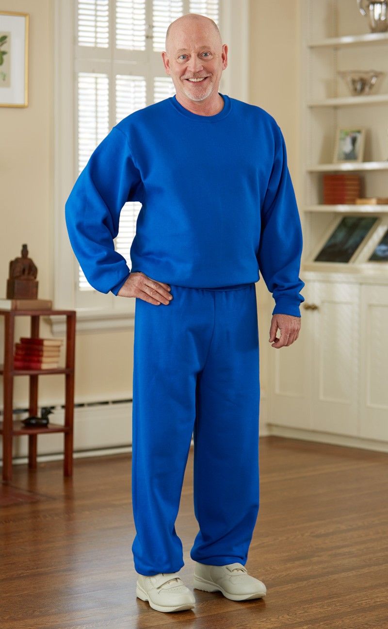 Men's Basic Sweat Jumpsuit (S-2X) Adaptive Clothing for Seniors ...