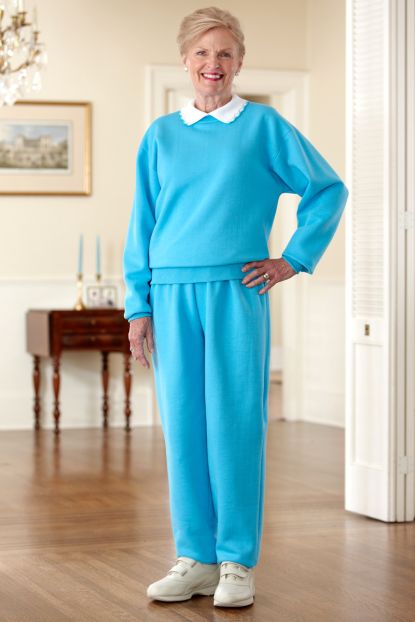 Old lady sweatsuit shop