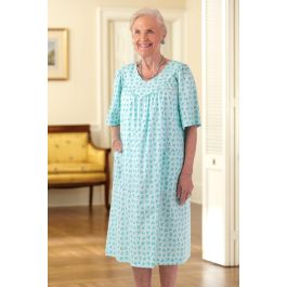 V Neck Snap Back Muu Muu Adaptive Clothing for Seniors Disabled Elderly Care