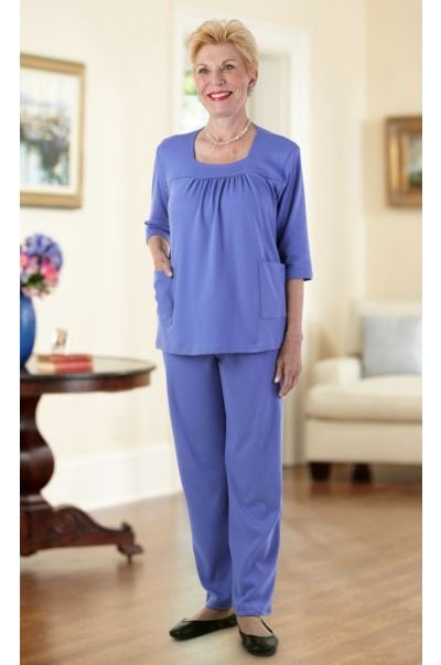 Square Neck Knit Pant Set (Small Only) Adaptive Clothing for Seniors ...