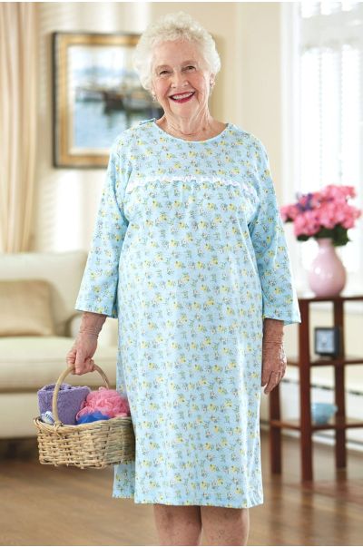 Knit Open Back Nightgown Adaptive Clothing for Seniors, Disabled ...