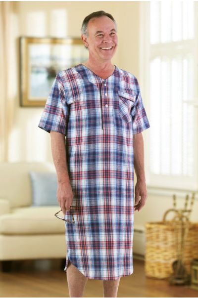 Flannel Open Back Nightshirt Adaptive Clothing for Seniors, Disabled ...