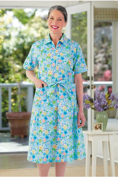 Short Sleeve Cotton/Poly House Dress