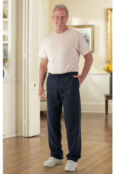 Men's Open Cuff Sweatpants (S-2X) Adaptive Clothing for Seniors ...