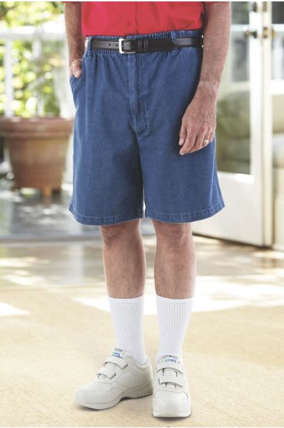 Men's Elastic Waist Zip-Fly Shorts Adaptive Clothing for Seniors ...