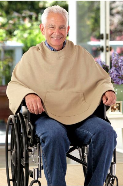 Hooded Sweat Fleece Poncho