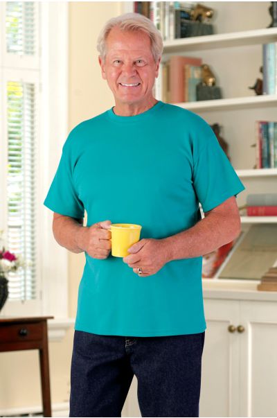 Men's Short Sleeve Solid Snap Back T-Shirt