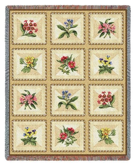 French Floral Woven Throw