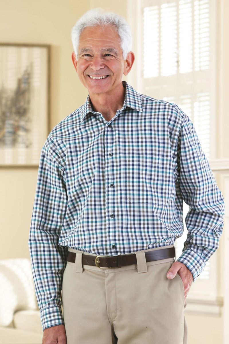 Long Sleeve Snap Back Sport Shirt Adaptive Clothing for Seniors ...