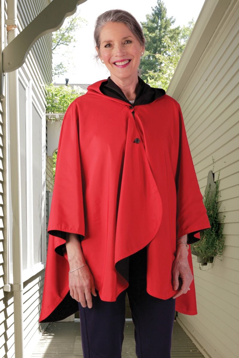 Light Weight Reversible Rain Poncho Adaptive Clothing for Seniors