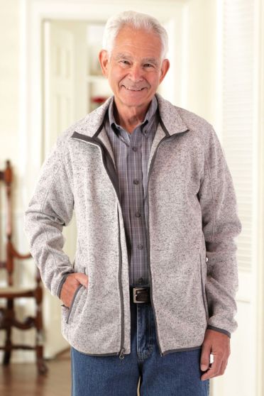 Men's Zip Front Fleece Sweater (Sm only)
